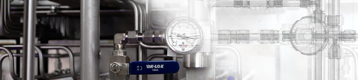 DK-Lok industrial pipes and gauges.